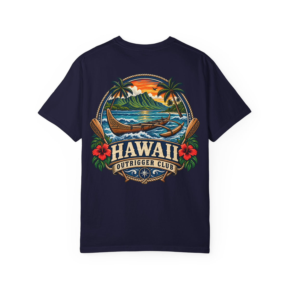 Hawaii Outrigger Club Unisex Comfort Color 1717 Streetwear Graphic Tee
