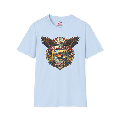 New York American Eagle Unisex Softstyle T Shirt State Pride Graphic Tee Collections FS03