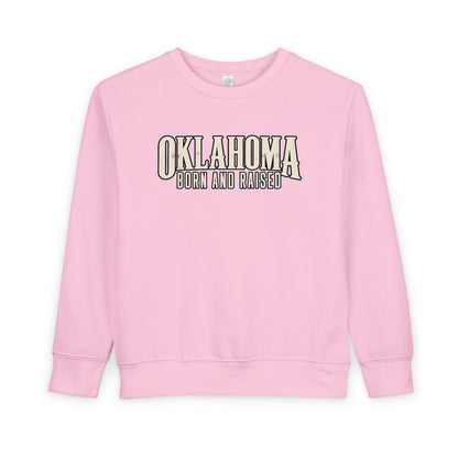 Oklahoma Born and Raised Premium Heritage Unisex Toddler Sweatshirt