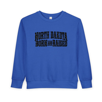 North Dakota Born and Raised Rugged Prairie Heritage Unisex Toddler Sweatshirt