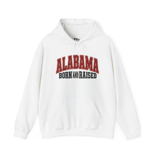 Alabama Born and Raised Vintage Athletic Heritage Unisex Hoodie Graphic