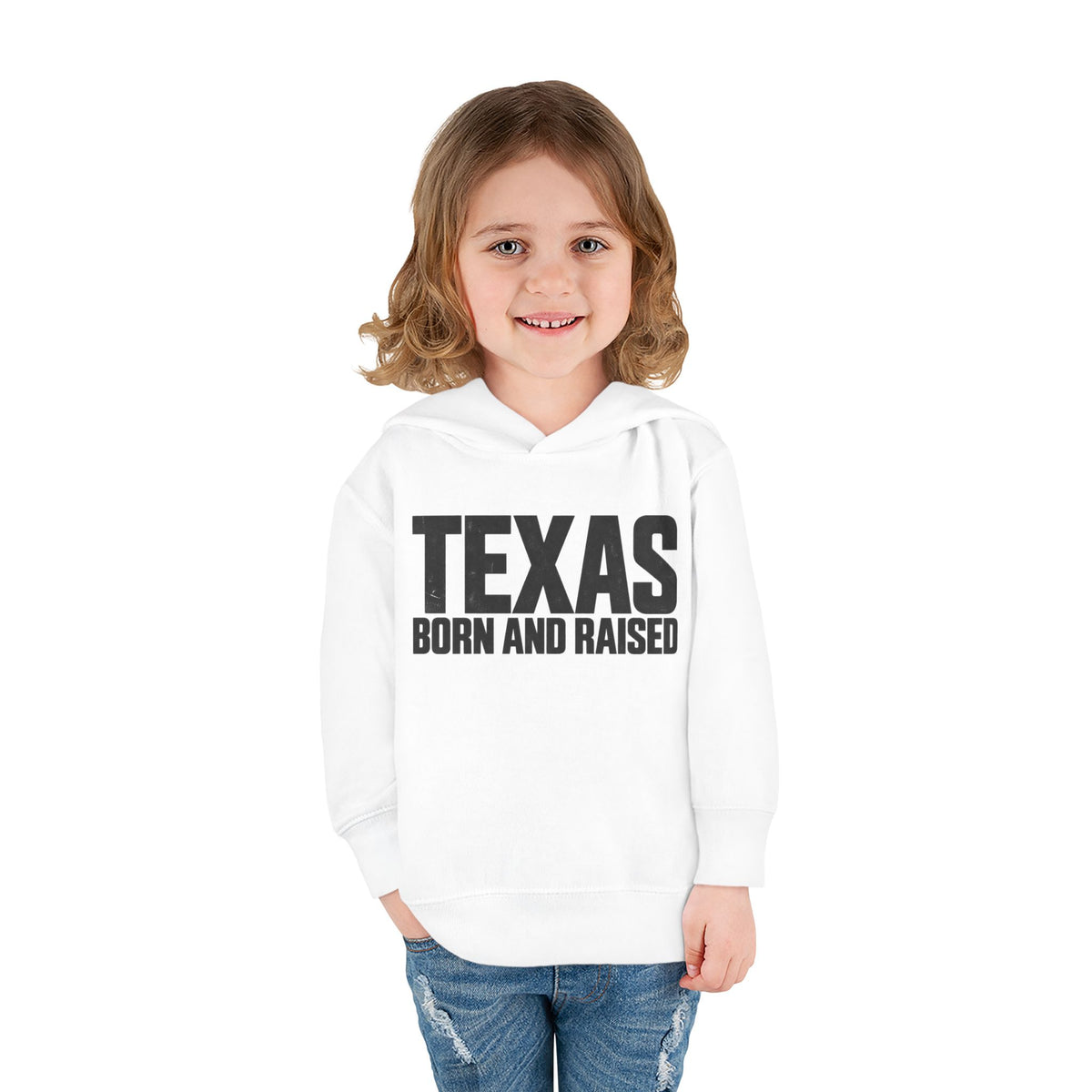 Texas Born and Raised Modern Minimal Unisex Toddler Pullover Fleece Hoodie