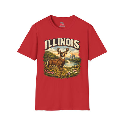 Illinois Wildlife Unisex Softstyle T Shirt State Pride Graphic Tee Collections FS03