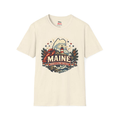 Maine State Pride Unisex Softstyle T Shirt State Pride Graphic Tee Collections FS03