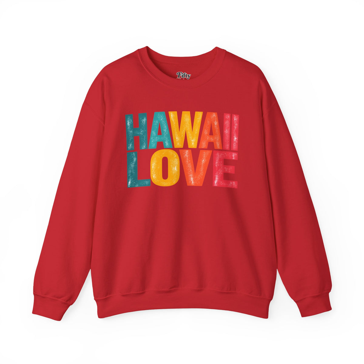 Hawaii Love Unisex Crewneck Sweatshirt State Name Graphic