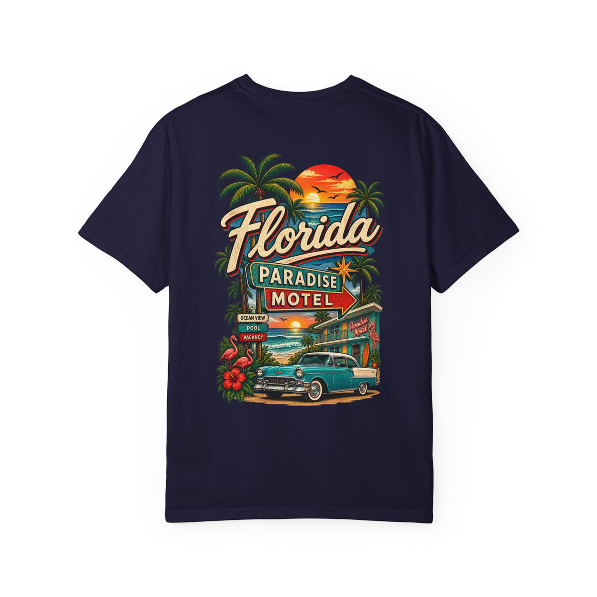 Florida Paradise Motel  Unisex Comfort Color 1717 Streetwear Graphic Tee