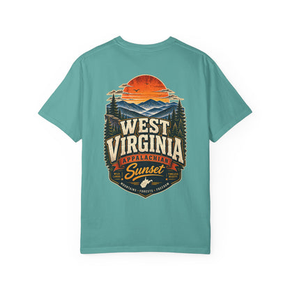 West Virginia Appalachian Sunset Unisex Comfort Color 1717 Streetwear Graphic Tee