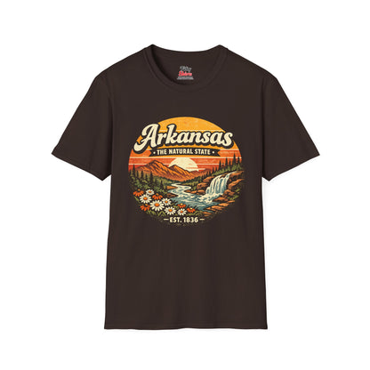 Arkansas Mountain Sunset Unisex Softstyle T Shirt State Pride Graphic Tee Collections FS03
