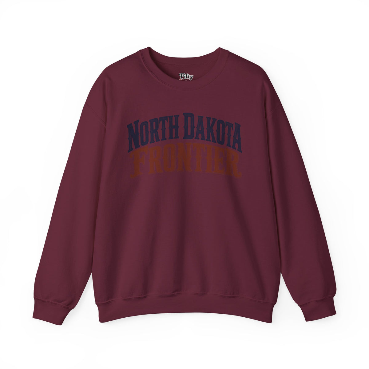 North Dakota Frontier Unisex Crewneck Sweatshirt State Name Graphic