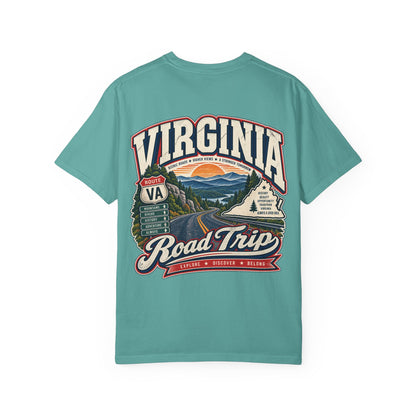 Virginia Road Trip Unisex Comfort Color 1717 Streetwear Graphic Tee