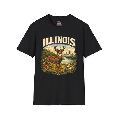 Illinois Wildlife Unisex Softstyle T Shirt State Pride Graphic Tee Collections FS03