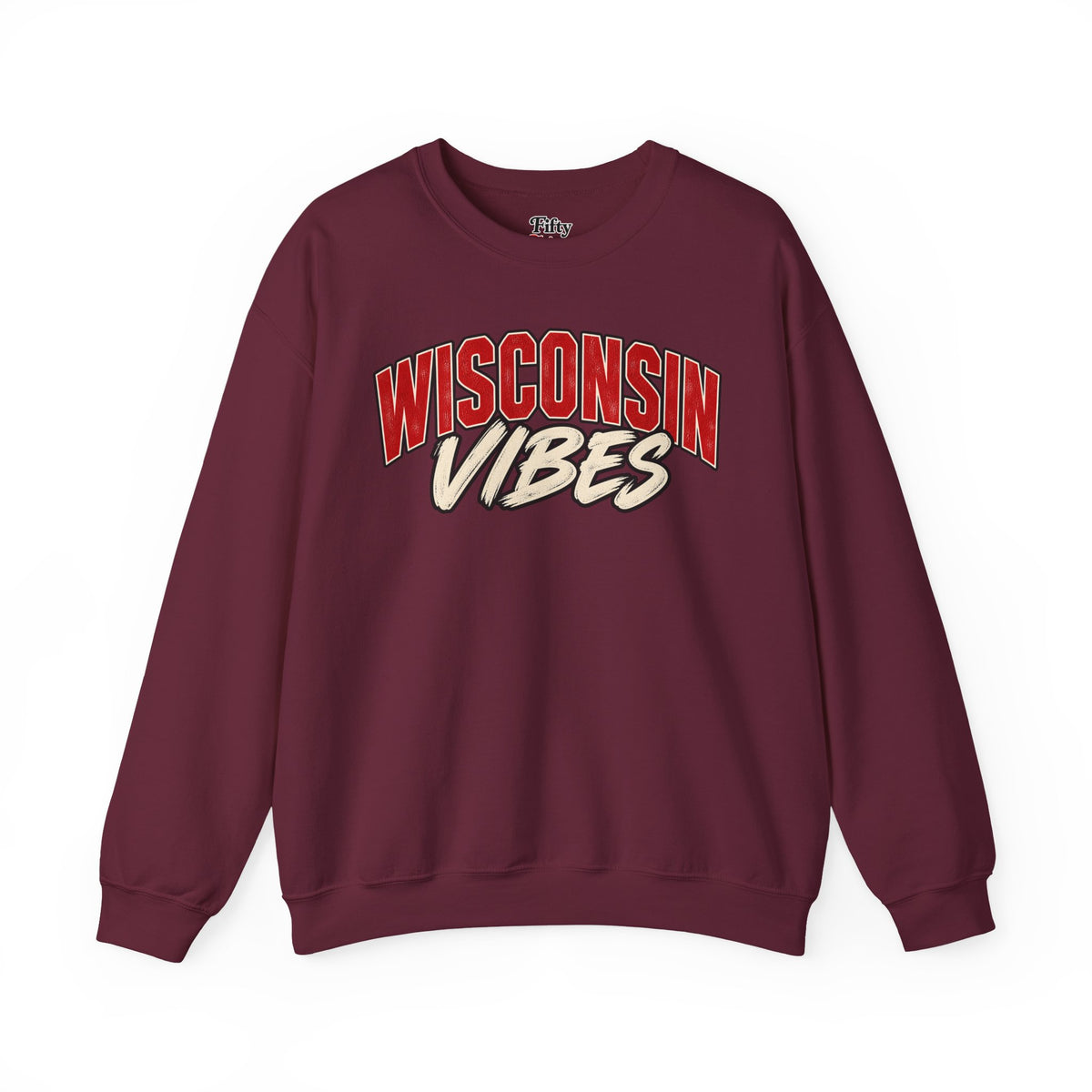 Wisconsin Vibes Unisex Crewneck Sweatshirt State Name Graphic