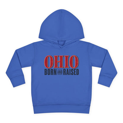 Ohio Born and Raised Premium Heritage Unisex Toddler Pullover Fleece Hoodie