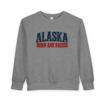 Alaska Born and Raised Rugged Americana Unisex Toddler Sweatshirt