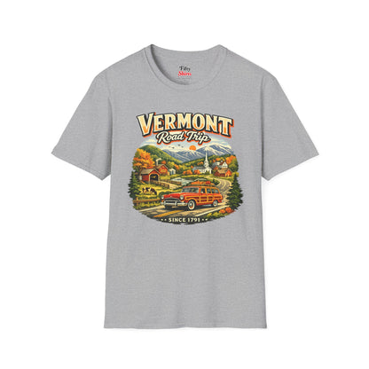 Vermont Road Trip Unisex Softstyle T Shirt State Pride Graphic Tee Collections FS03