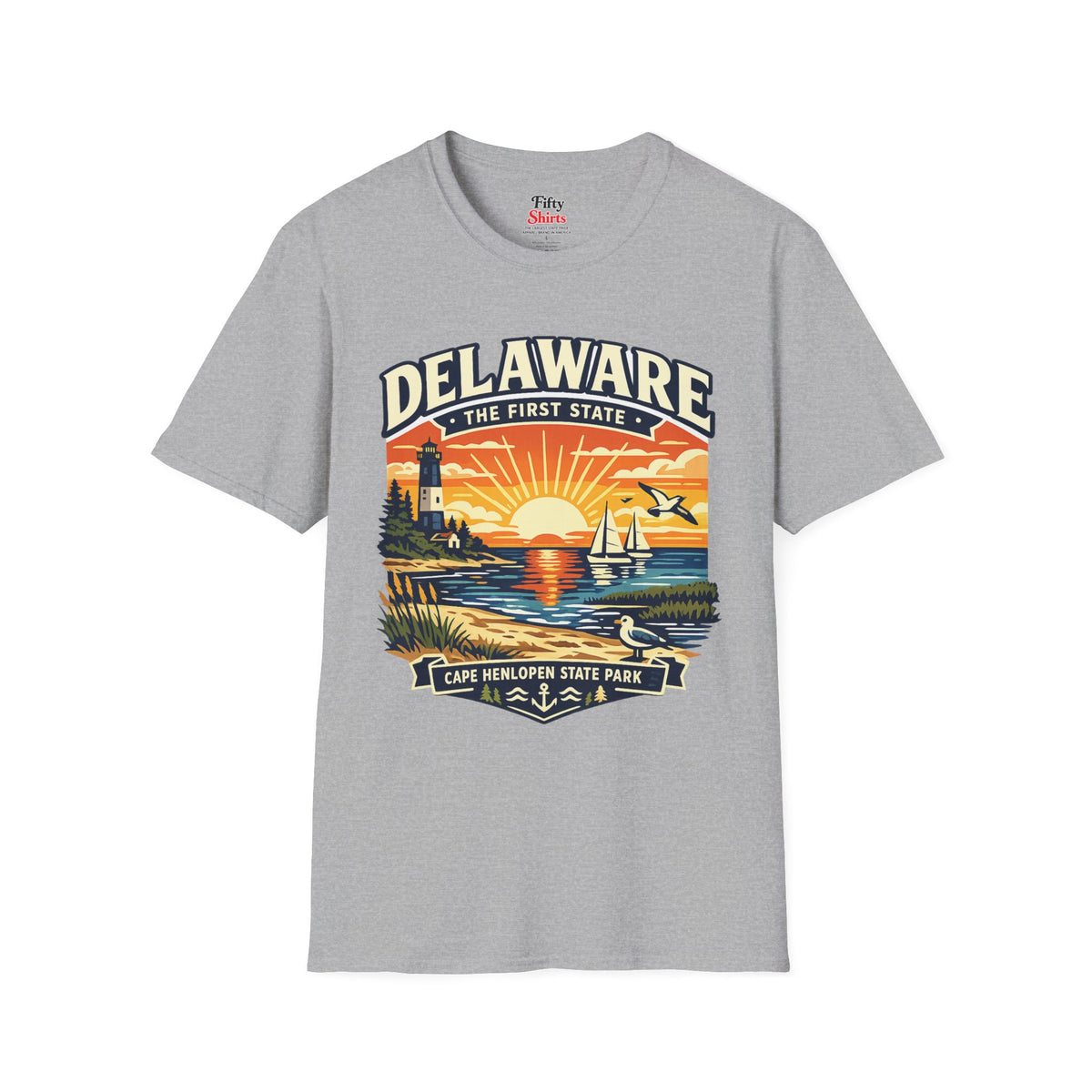 Delaware First State Adventure Unisex Softstyle T Shirt State Pride Graphic Tee Collections FS03