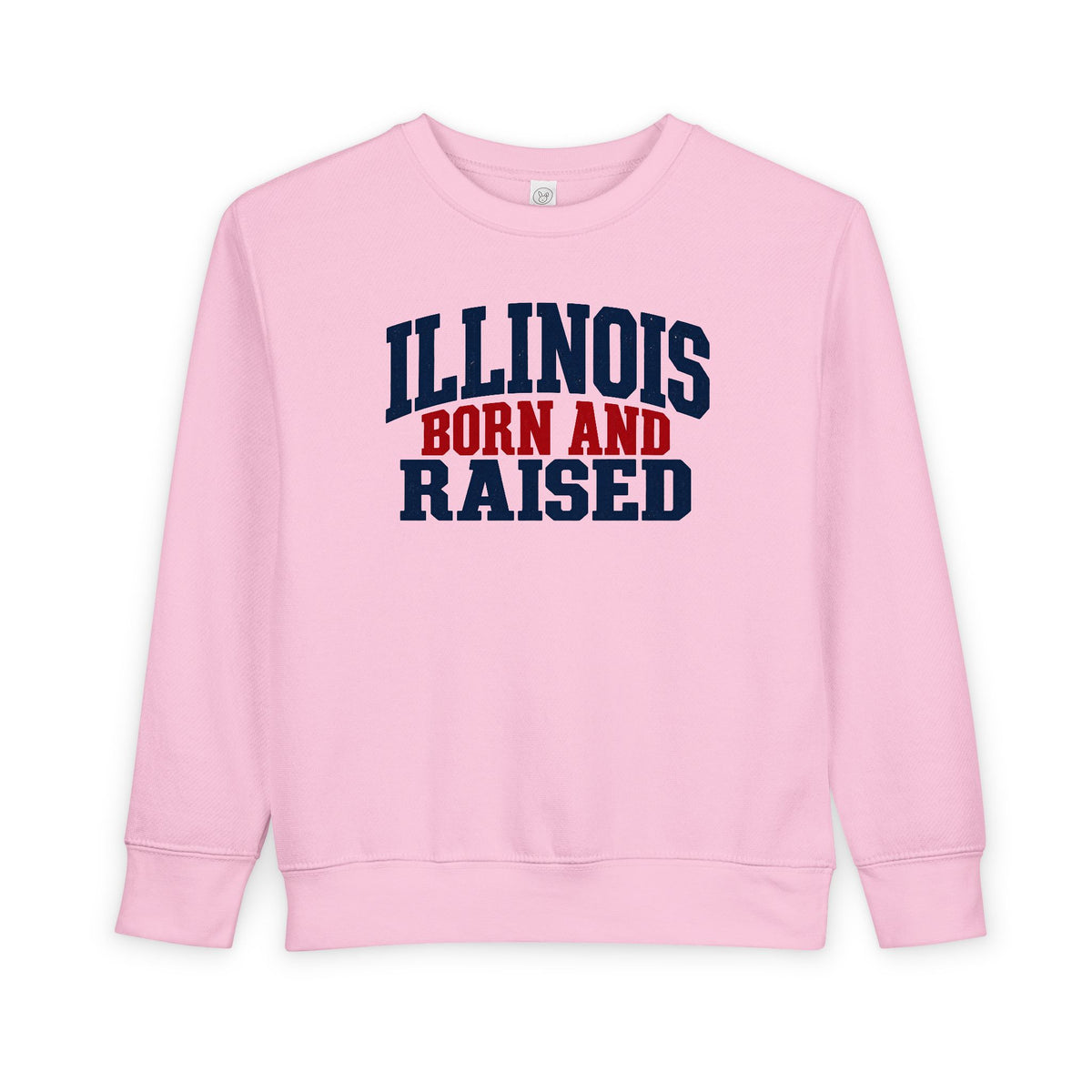 Illinois Born and Raised Bold Hometown Pride Unisex Toddler Sweatshirt