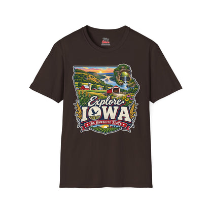 Explore Iowa Unisex Softstyle T Shirt State Pride Graphic Tee Collections FS03
