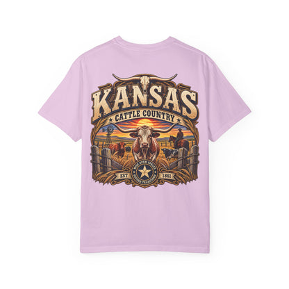 Kansas Cattle Country Unisex Comfort Color 1717 Streetwear Graphic Tee