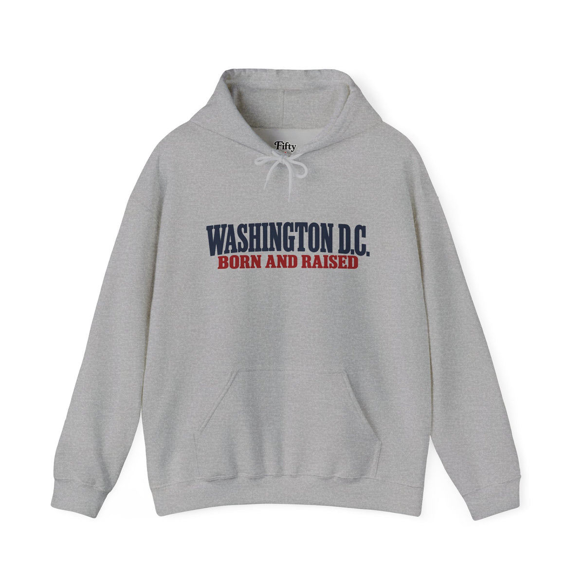 Washington DC Born and Raised Heritage Serif Unisex Hoodie Graphic