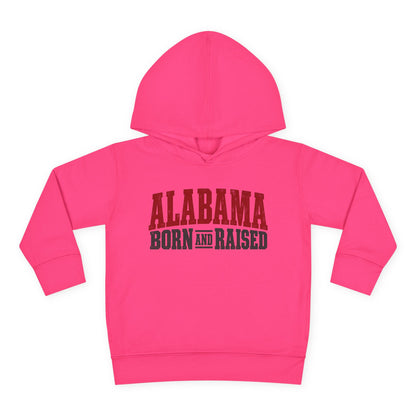 Alabama Born and Raised Rugged Workwear Unisex Toddler Pullover Fleece Hoodie