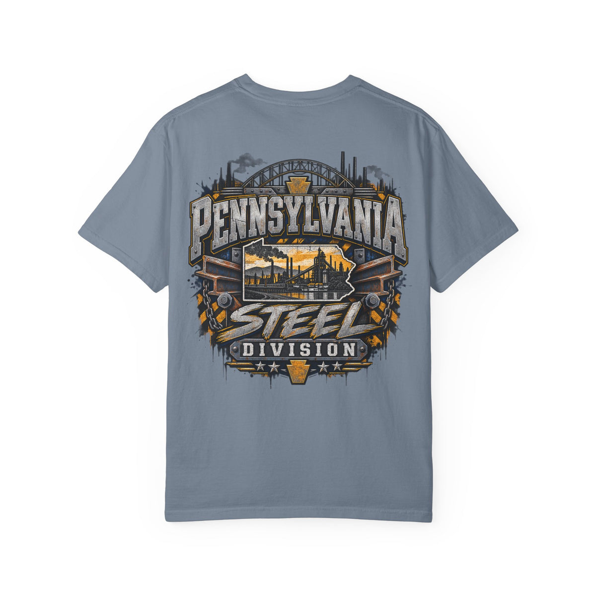 Pennsylvania Steel Division Unisex Comfort Color 1717 Streetwear Graphic Tee
