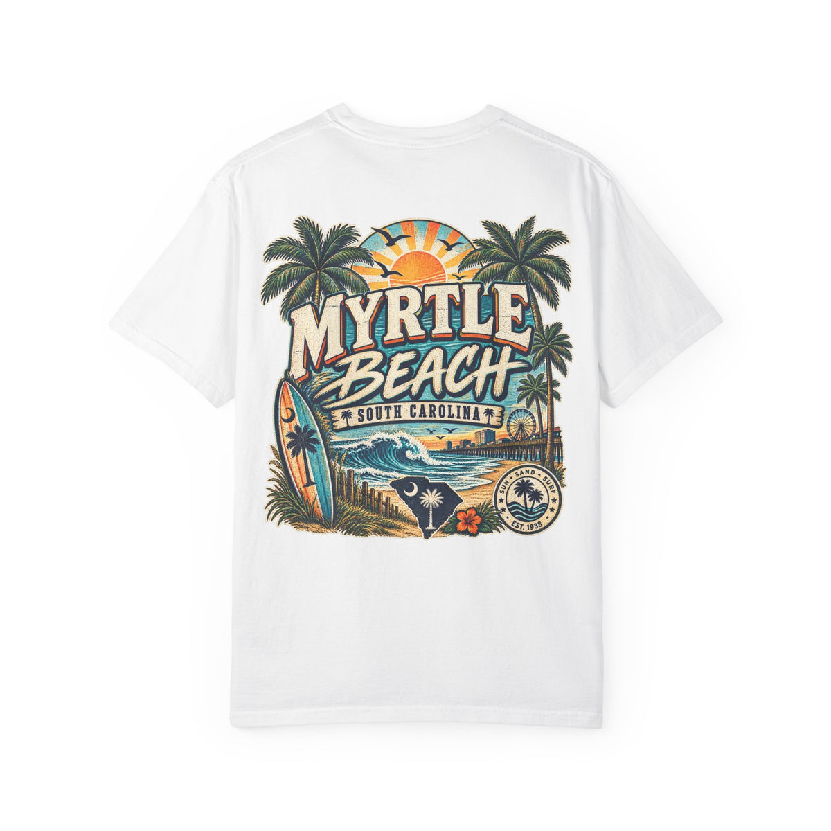 Myrtle Beach South Carolina Unisex Comfort Color 1717 Streetwear Graphic Tee