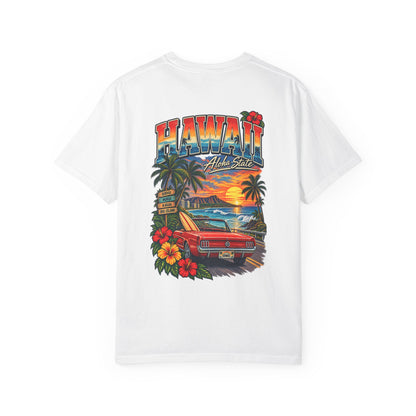 Hawaii Sunset Drive Unisex Comfort Color 1717 Streetwear Graphic Tee