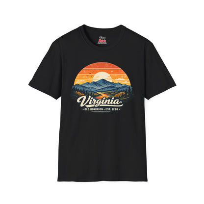 Virginia Mountain Sunset Unisex Softstyle T Shirt State Pride Graphic Tee Collections FS03