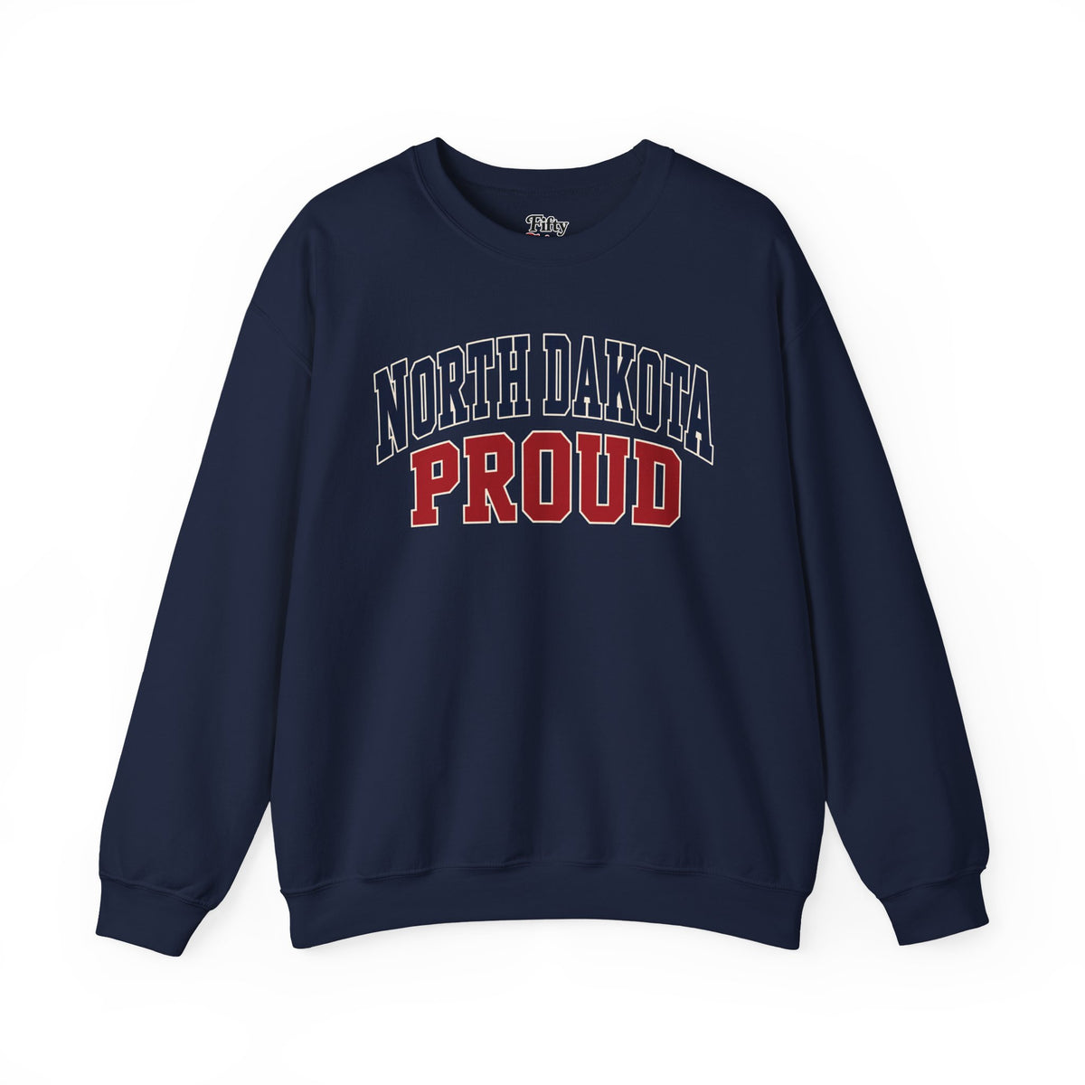 North Dakota Proud Unisex Crewneck Sweatshirt State Name Graphic