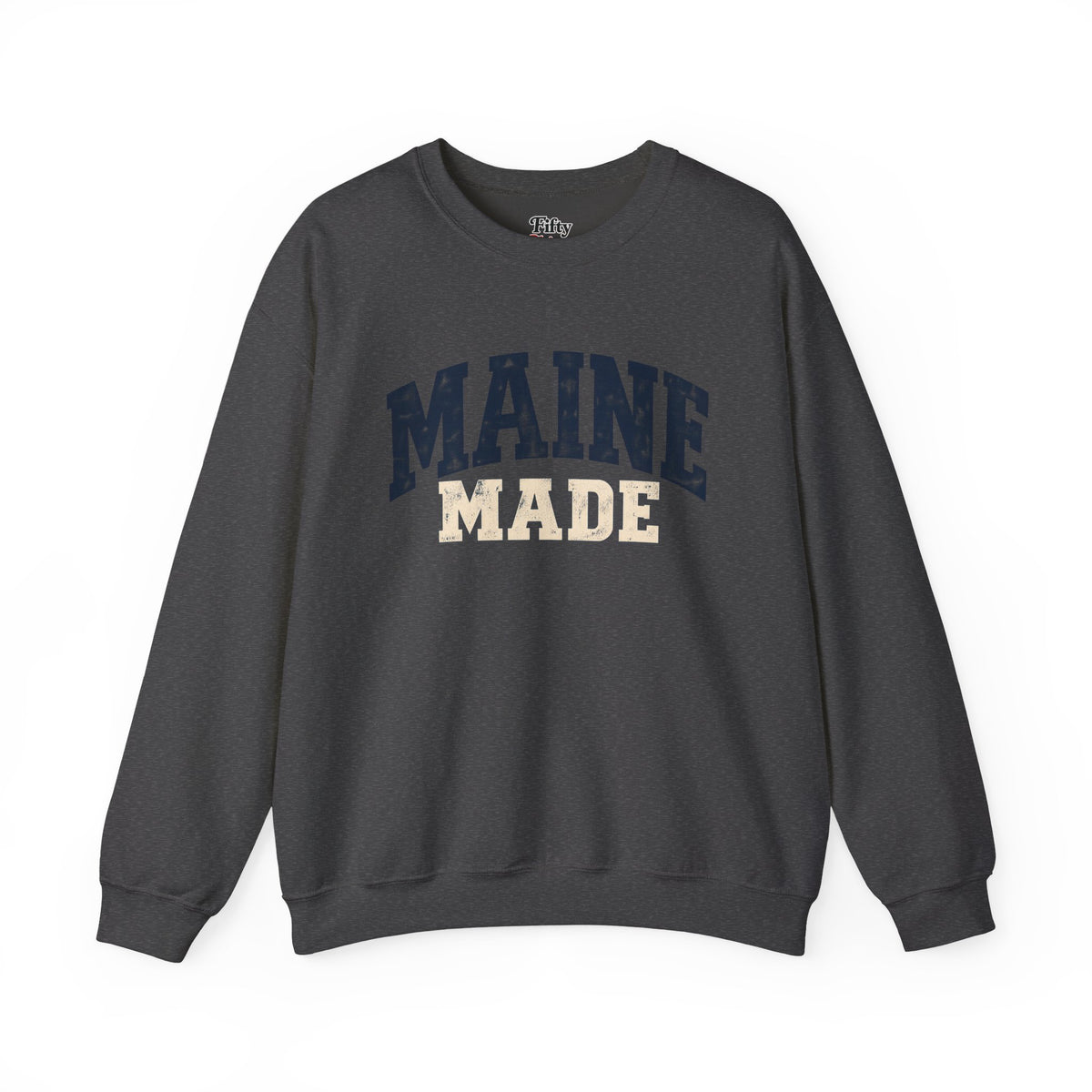 Maine Made Unisex Crewneck Sweatshirt State Name Graphic