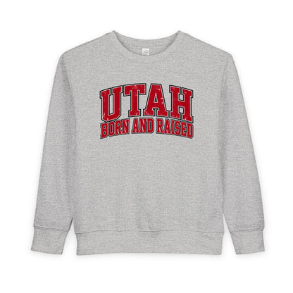 Utah Born and Raised Collegiate Classic Unisex Toddler Sweatshirt