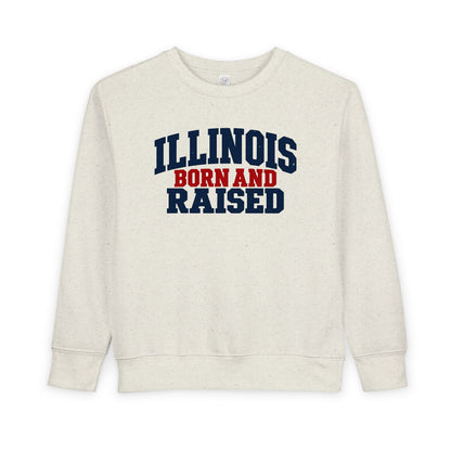 Illinois Born and Raised Rustic Midwest Americana Unisex Toddler Sweatshirt