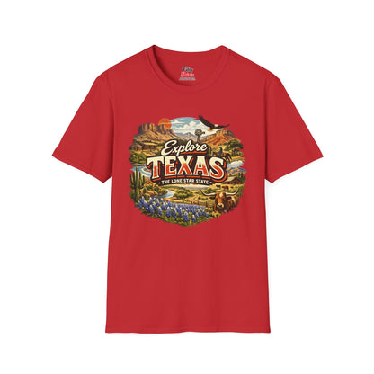 Explore Texas Unisex Softstyle T Shirt State Pride Graphic Tee Collections FS03