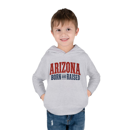 Arizona Born and Raised Classic Souvenir Unisex Toddler Pullover Fleece Hoodie