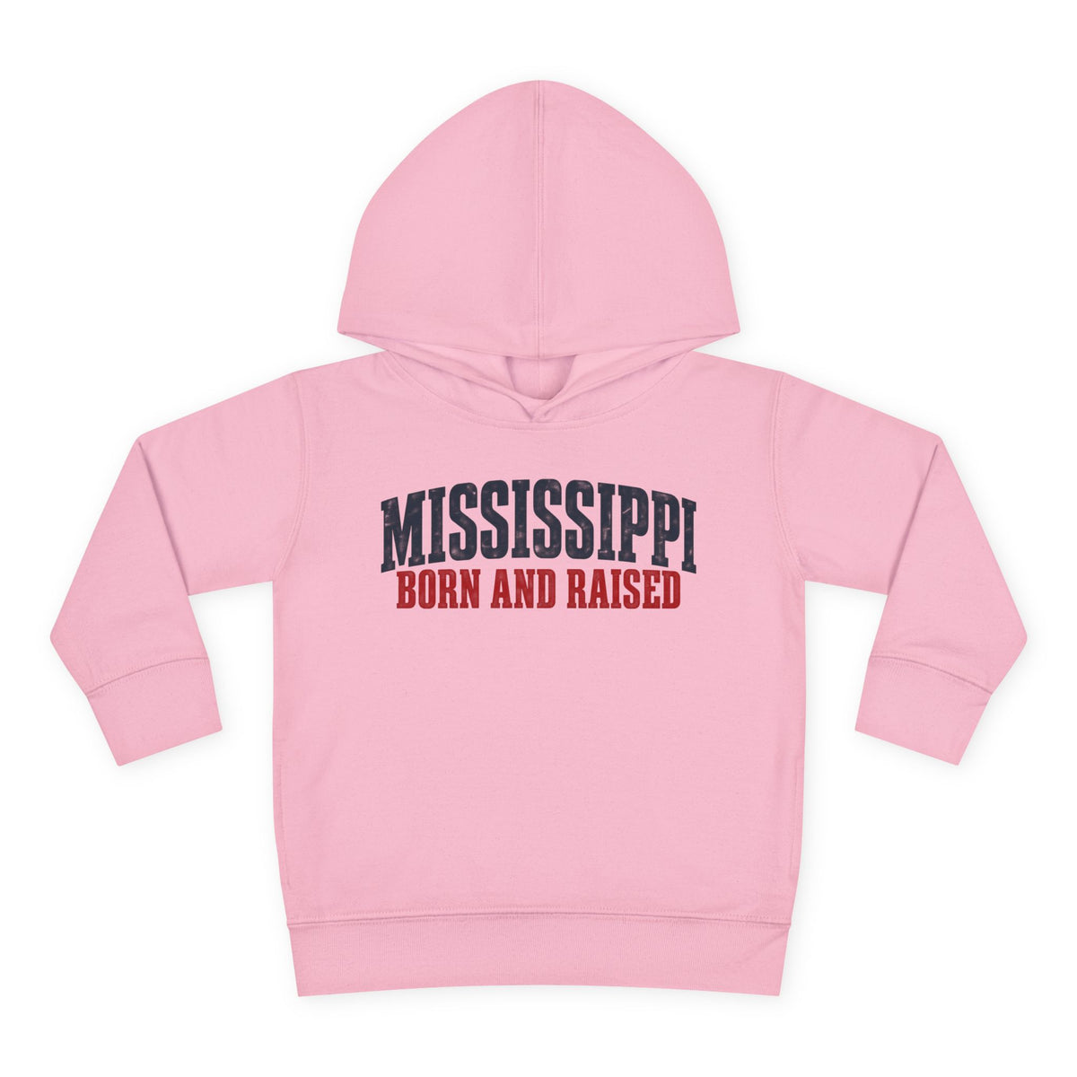 Mississippi Born and Raised Minimal Vintage Unisex Toddler Pullover Fleece Hoodie