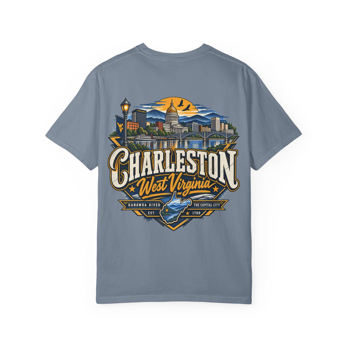 Charleston West Virginia Unisex Comfort Color 1717 Streetwear Graphic Tee