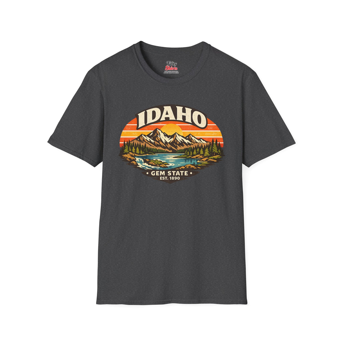 Idaho Mountain Sunset Unisex Softstyle T Shirt State Pride Graphic Tee Collections FS03