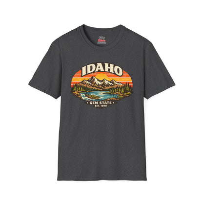 Idaho Mountain Sunset Unisex Softstyle T Shirt State Pride Graphic Tee Collections FS03