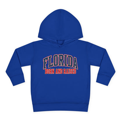 Florida Born and Raised Vintage Collegiate Unisex Toddler Pullover Fleece Hoodie