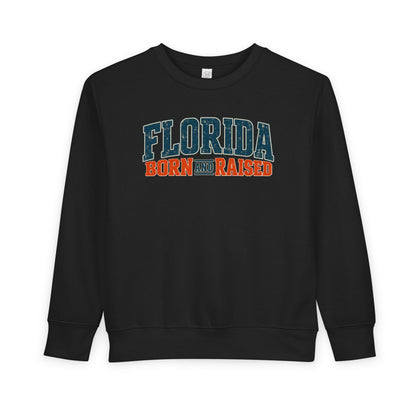Florida Born and Raised Coastal Vintage Unisex Toddler Sweatshirt