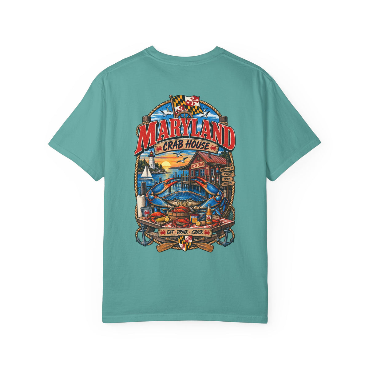 Maryland Crab House Unisex Comfort Color 1717 Streetwear Graphic Tee