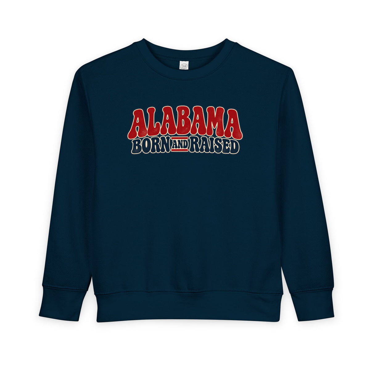 Alabama Born and Raised Retro 1970s Americana Unisex Toddler Sweatshirt