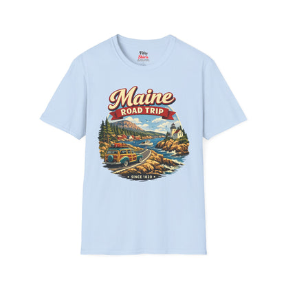 Maine Road Trip Unisex Softstyle T Shirt State Pride Graphic Tee Collections FS03