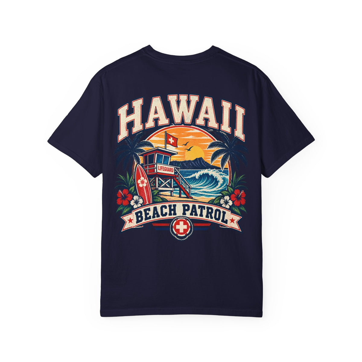 Hawaii Beach Patrol Unisex Comfort Color 1717 Streetwear Graphic Tee