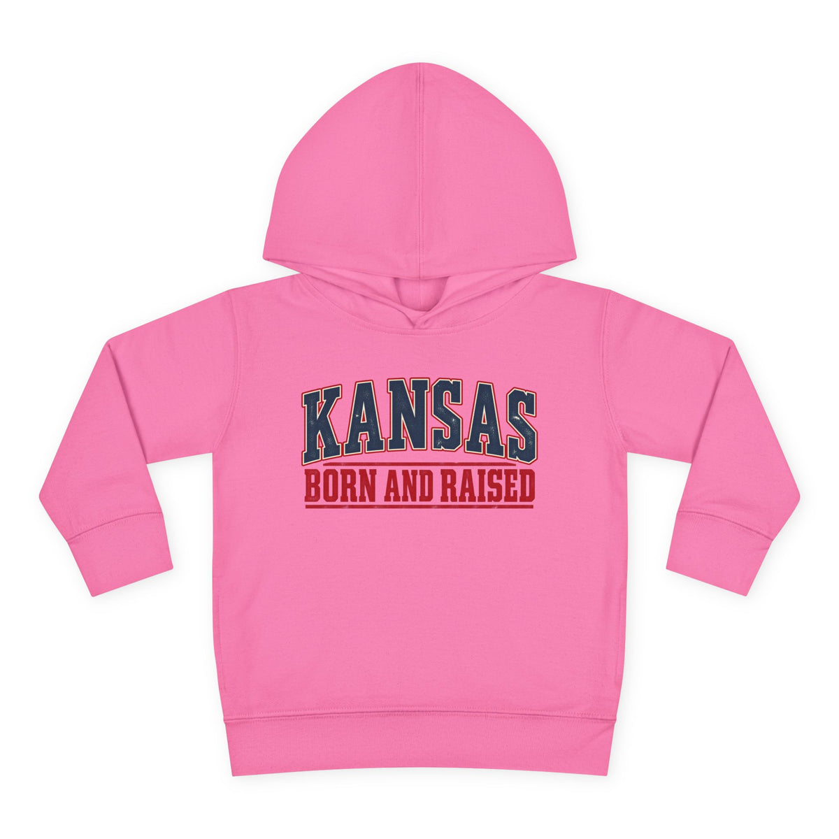 Kansas Born and Raised Small-Town Americana Unisex Toddler Pullover Fleece Hoodie