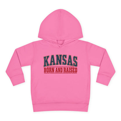 Kansas Born and Raised Small-Town Americana Unisex Toddler Pullover Fleece Hoodie