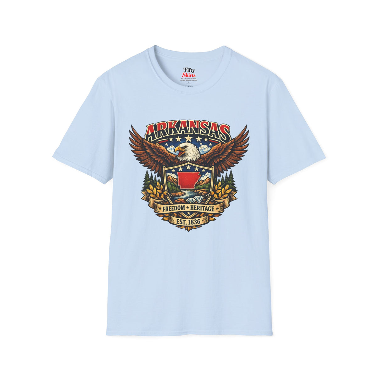 Arkansas Americana eagle Unisex Softstyle T Shirt State Pride Graphic Tee Collections FS03