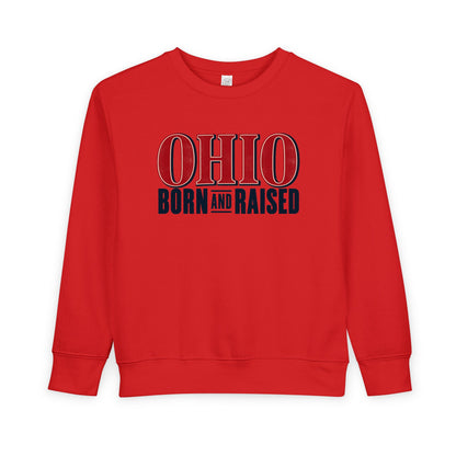 Ohio Born and Raised Premium Heritage Unisex Toddler Sweatshirt