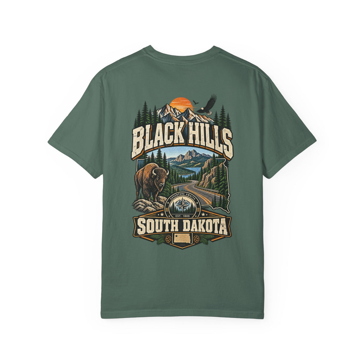 Black Hills South Dakota Unisex Comfort Color 1717 Streetwear Graphic Tee